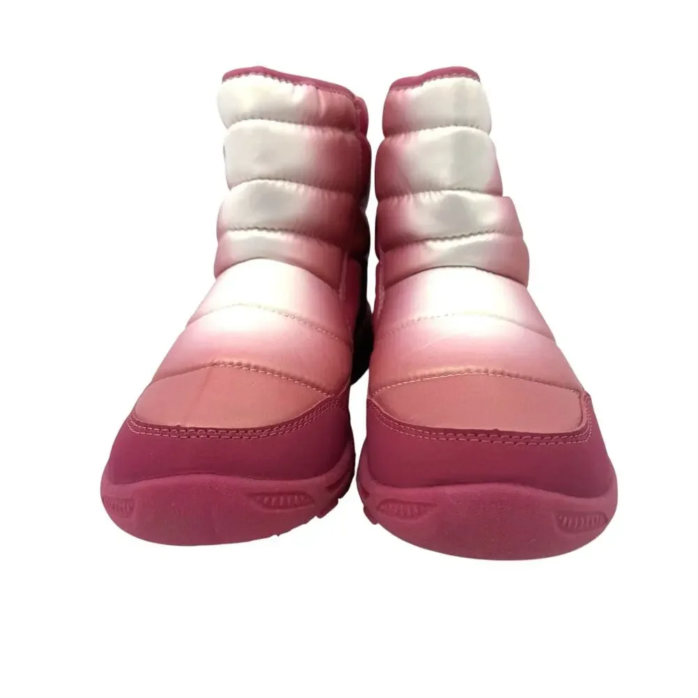 Merrel Snow Boots Polar Puffer Pink White Iridescent Size 7Y/8.5 Women's NWOB